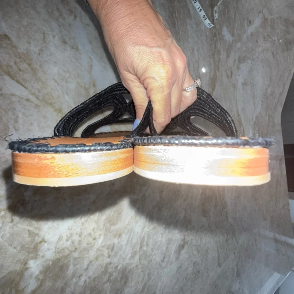 Carrie Forbes Tana woven black Raffia hand made sandals. 40 - Picture 3 of 9